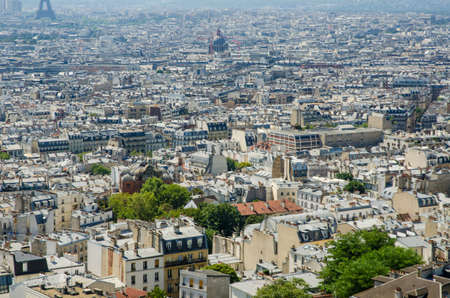 Skyline of Paris on bright summer dayの写真素材