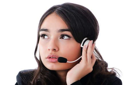 Young heldesk operator with headset
