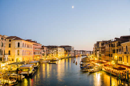 VENICE, ITALY - JUNE 30: View from Rialto bridge on June 30, 2012 in Venice, Italy. Rialto is the biggest bridge in Veniceのeditorial素材