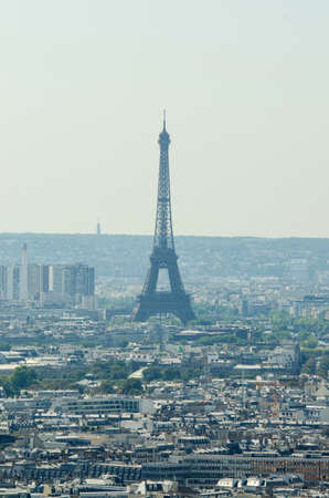 Skyline of Paris on bright summer dayの写真素材