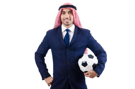 Arab businessman with footballの写真素材