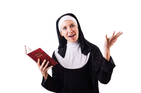 Young nun in religious conceptの写真素材