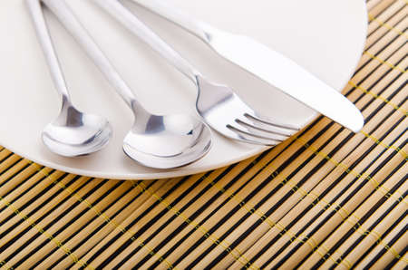 Table setting with knife and fork