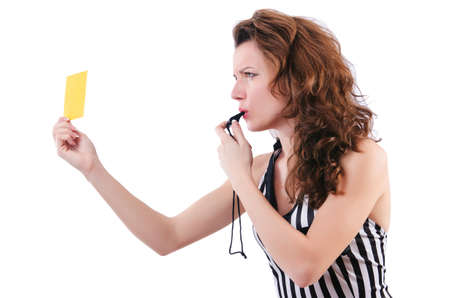 Woman judge isolated on the whiteの写真素材