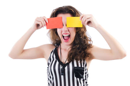 Woman judge isolated on the white