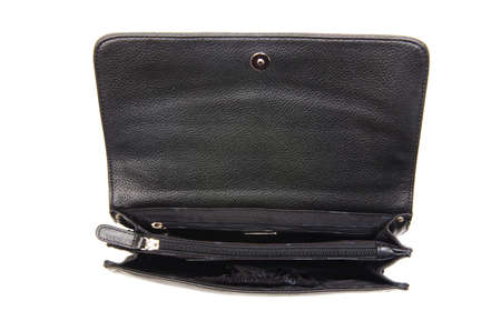 Leather wallet isolated on the white