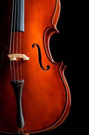 Violin in dark room  - music conceptの写真素材