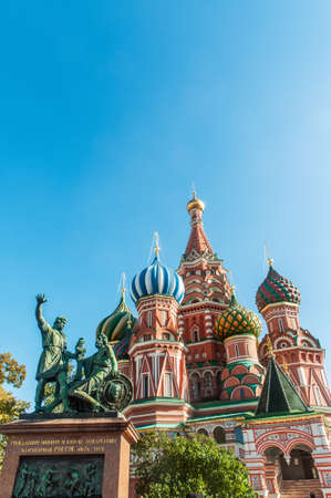 Famous st Vasily Blessed cathedral in Moscowの写真素材