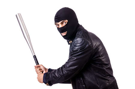 Male thug isolated on the whiteの写真素材