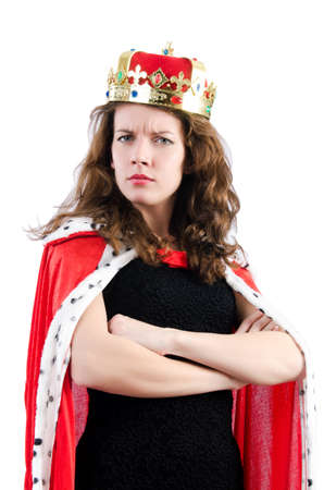 Queen businesswoman isolated on the whiteの写真素材