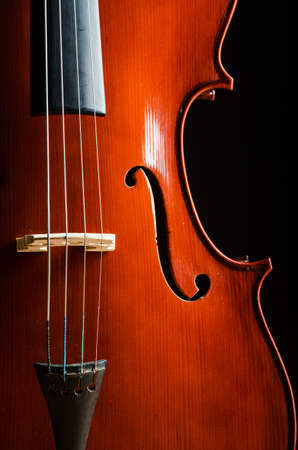 Violin in dark room  - music conceptの写真素材