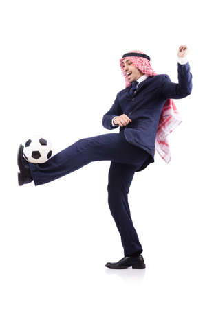 Arab businessman with footballの写真素材