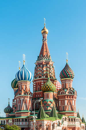 Famous st Vasily Blessed cathedral in Moscowの写真素材