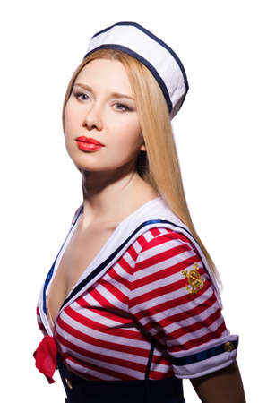 Woman in sailor costume  - marine conceptの写真素材