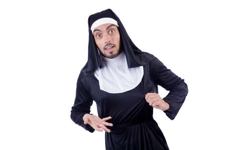 Male nun in funny religious conceptの写真素材