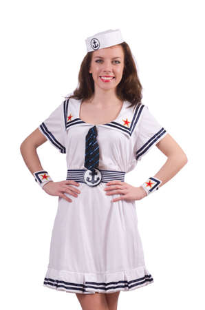 Woman sailor in marine conceptの写真素材