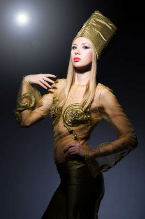 Young model in personification of egyptian beautyの写真素材