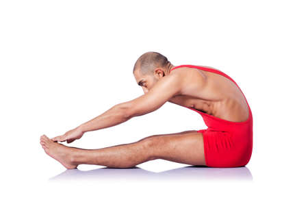 Young wrestler isolated on the whiteの写真素材