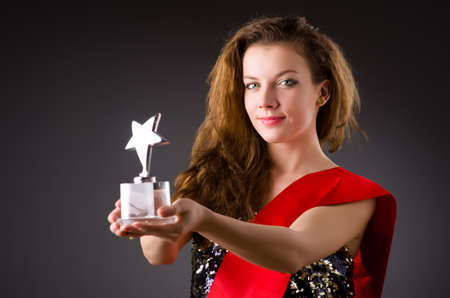 Woman winning the beauty contestの写真素材