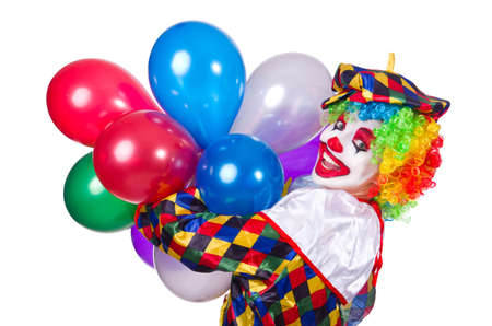 Funny clown isolated on the whiteの写真素材