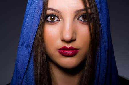 Muslim woman with headscarf in fashion conceptの写真素材