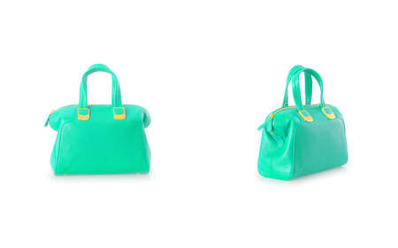 Elegant woman bag isolated on whiteの写真素材