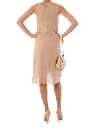 Woman in fashion dress concept on whiteの写真素材