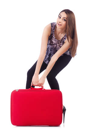 Young woman preparing for vacationの写真素材