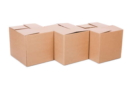 Set of boxes isolated on white