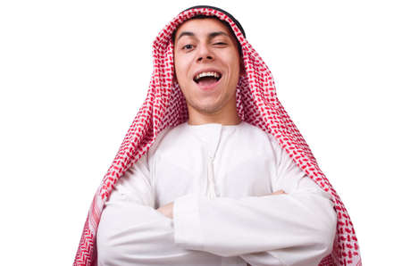 Young arab man isolated on whiteの写真素材