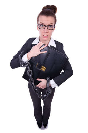 Woman with hands and handcuffsの写真素材