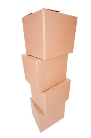 Set of boxes isolated on whiteの写真素材