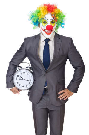 Businessman clown isolated on whiteの写真素材