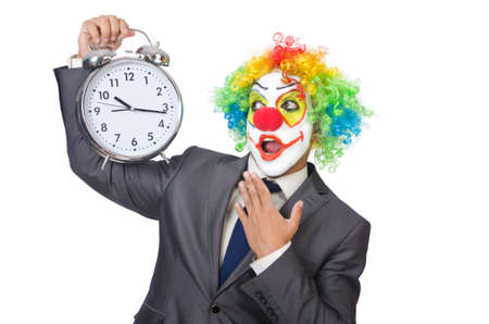 Businessman clown isolated on whiteの写真素材