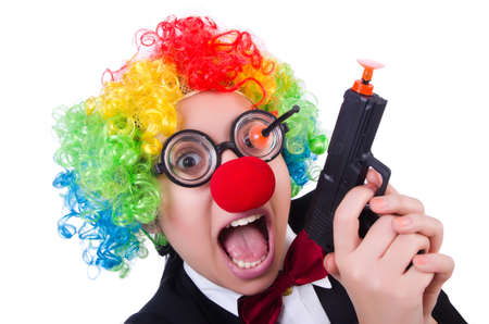 Businessman clown isolated on whiteの写真素材