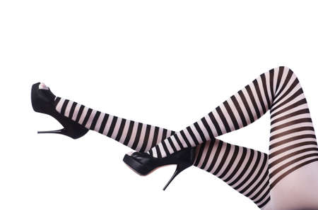 Black and white leggings isolatedの写真素材