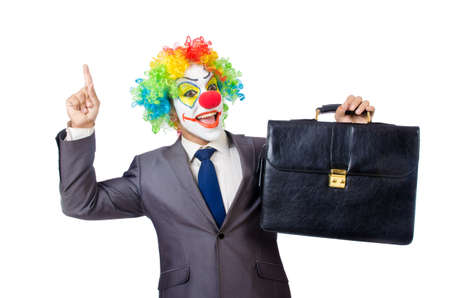 Businessman clown isolated on whiteの写真素材