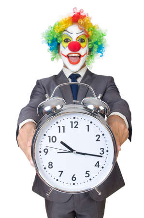 Businessman clown isolated on whiteの写真素材