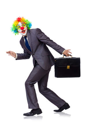 Businessman clown isolated on whiteの写真素材