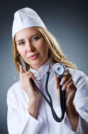 Young female doctor with stethoscopeの写真素材