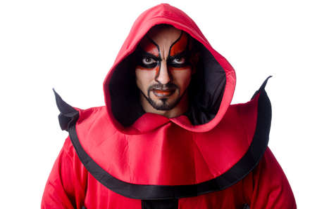 Man devil in red costumeの写真素材