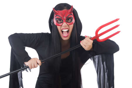 Young woman in halloween conceptの写真素材