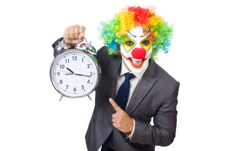 Businessman clown isolated on whiteの写真素材