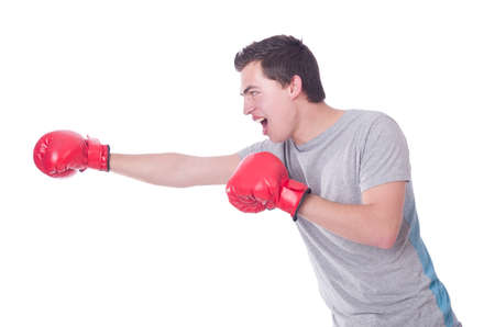 Funny boxer isolated on the white background