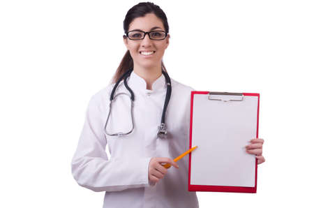 Woman doctor isolated on the whiteの写真素材