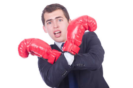 Young businessman isolated on whiteの写真素材