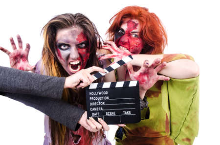 Woman vampire isolated on the backgroundの写真素材