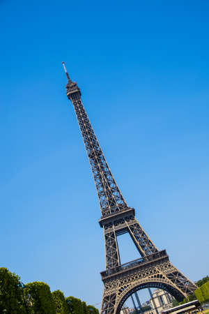 Eiffel tower on bright summer dayのeditorial素材
