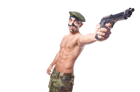 Soldier isolated on the white background