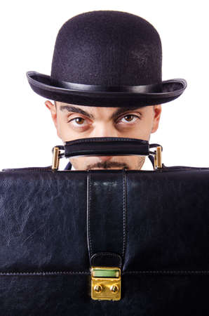 Businessman in old style hatの写真素材